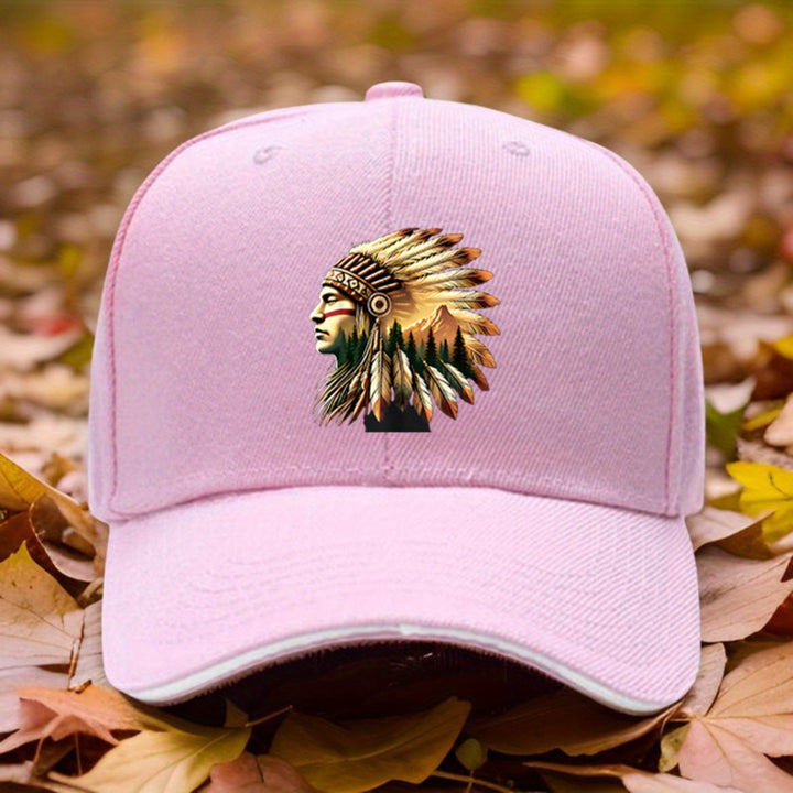 1 sombrero ajustable para camioneros con diseño de plumas de indígenas americanos - Transpirable, alta calidad, sombrero deportivo para golf, senderismo, camping, viajes y ciclismo - Unisex, estilo casual, negro, sombrero deportivo al aire libre | Accesor