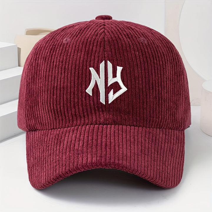 Gorra de Pana Bordada con Letras NY Unisex, Gorro Grueso y Suave para Mujer Moda Primavera-Otoño Hombres y Damas, Beanie Casual Cálido al Aire Libre Estilo Urbano Hip-Hop Talla Ajustable