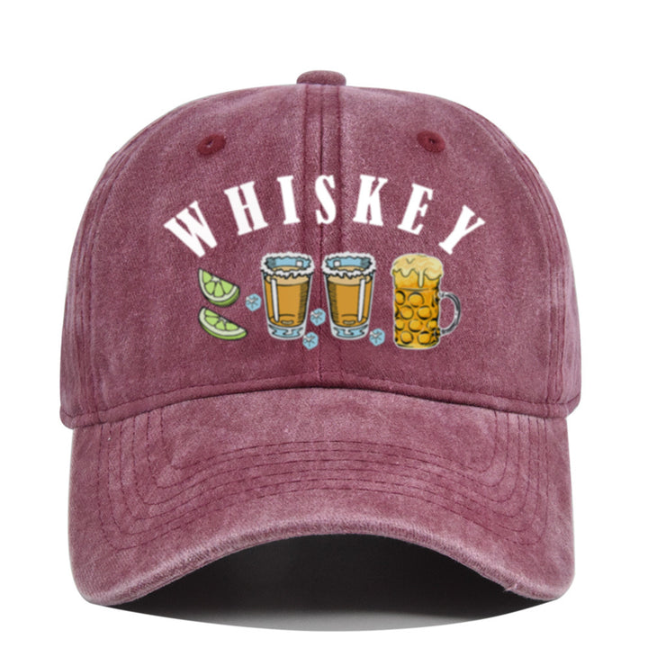 Gorra de Béisbol Vintage con Emblema de Whisky y Vino, Ajustable Snapback, Logo Manual para Estilo Retro, Cata de Vinos, Bares y Fiestas Navideñas - No Elástica, Ideal para Entusiastas del Retro y Seguidores de la Cultura del Vino