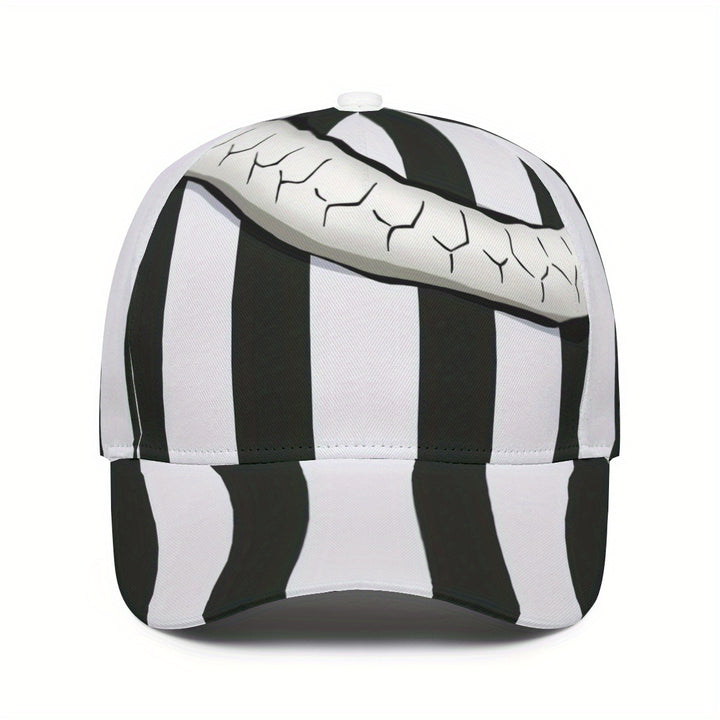 Gorra de béisbol ajustable con visera curva inspirada en anime - Sombrero unisex para exteriores para todas las estaciones, con revestimiento de PVC a rayas y protección solar, diseño ligero y lavable a máquina para hombres y mujeres, ropa deportiva casua