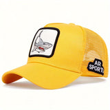 Gorra de camionero bordada con delfines para hombre - Ajustable, transpirable y ligera para actividades al aire libre