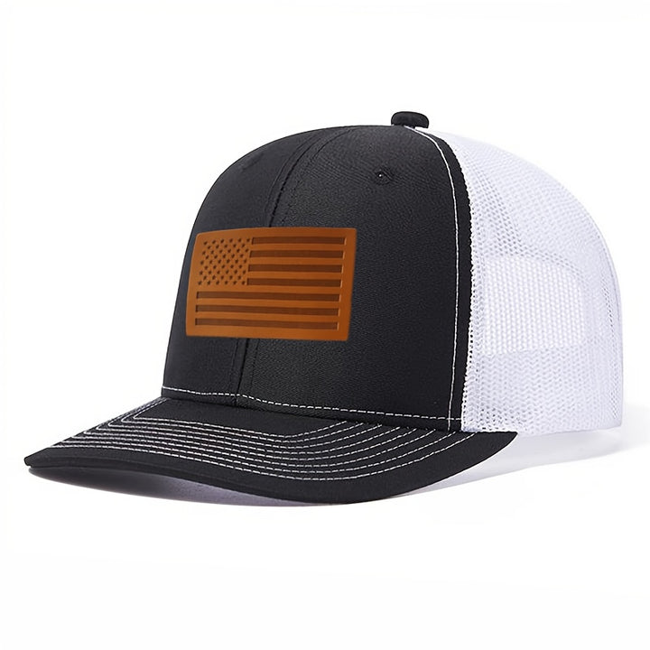 Gorra de Camionero con Bandera Americana Ajustable Snapback - Parte Tras Mesh Transpirable y Gorro Sólido, Unisex para Deportes al aire libre Estilo Dad Hat Diseño Bicolar Patriótico Confort Todo el año Ideal Regalo 4to Julio Uso Casual Accesoario Patrio