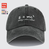 Gorra de Béisbol E=mc² Energía=Leche x Café² para Hombres y Mujeres - Gorra Trucker Ajustable Snapback, Tejido Ligero Transpirable, Sombrero Casual Unisex para Pesca Caza Playa, Regalos del Día de la Madre Día del Padre Cumpleaños, Accesorio de Pesca, Cas