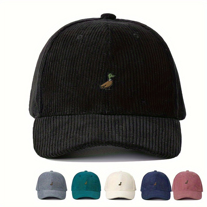 1 Gorra de Béisbol Bordada Verde en Pana Unisex Ajustable y Transpirable, Sombrero de Verano con Visera Curva para Mujer, Estilo Y2K, Ideal para Parejas