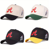 1 gorra de béisbol para hombre con bandera lateral, sombrero ajustable de cinco caras moderno para viajes y vacaciones en primavera/otoño o playa