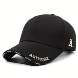 Gorra de béisbol unisex para las 4 estaciones con una letra bordada - Ligera, transpirable, cierre snapback, visera curva, fibra de poliéster, gorro para exteriores para todas las estaciones para hombres y mujeres, estilo casual