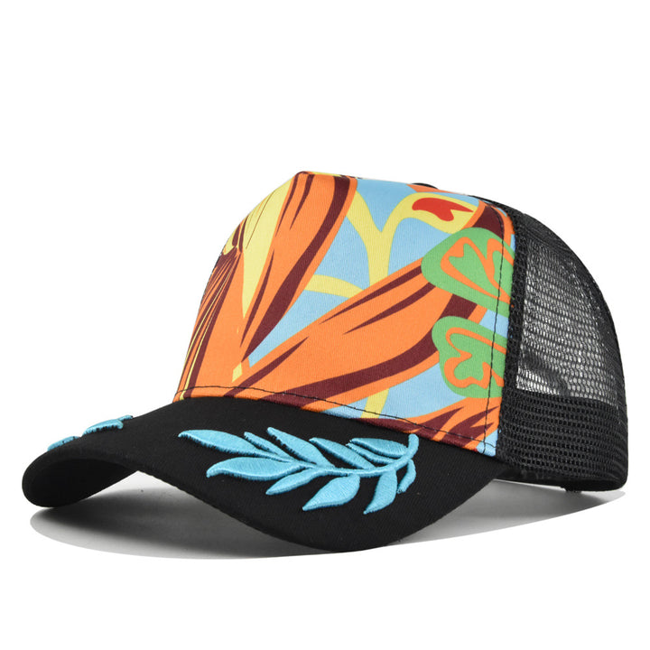 Gorra de béisbol para hombre con malla de espiga de trigo bordada en 3D y cierre ajustable Snapback - Sombrero de sol ligero y transpirable para verano, ala curva y diseño de hoja/flor para deportes al aire libre, uso casual, todas las estaciones (Verde/N