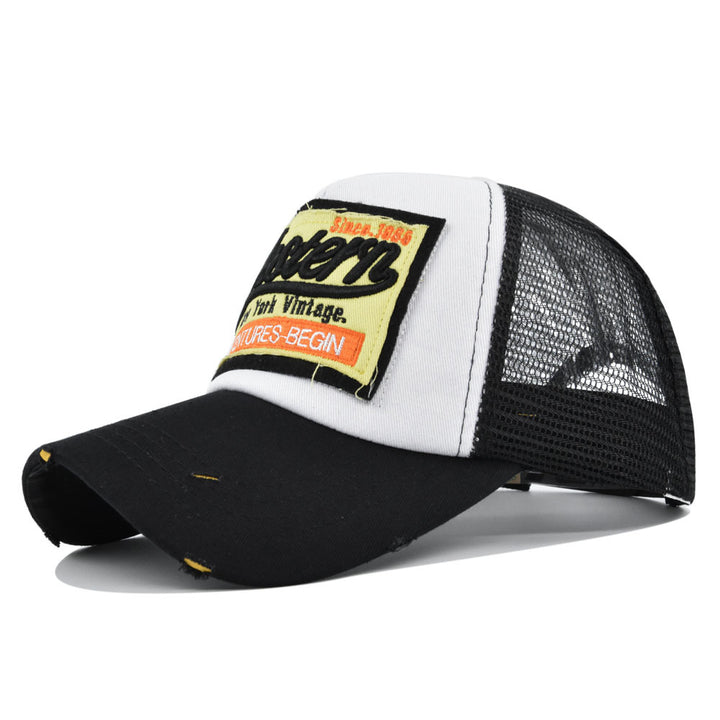 Gorra de béisbol retro para hombre con bordado, malla transpirable, ajustable, estilo hip hop, ideal para pesca y senderismo al aire libre