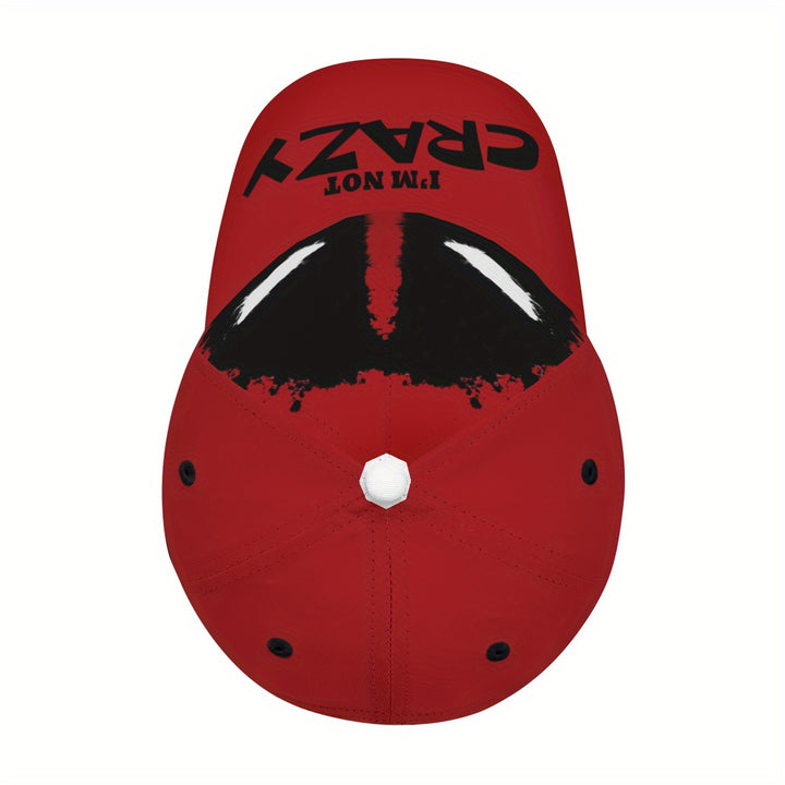 Gorra de béisbol ajustable con visera curva inspirada en anime - Gorro unisex ligero para todas las estaciones, protección solar roja e casual para hombres y mujeres, gorra de exterior recubierta de PVC lavable a máquina para deportes y uso diario