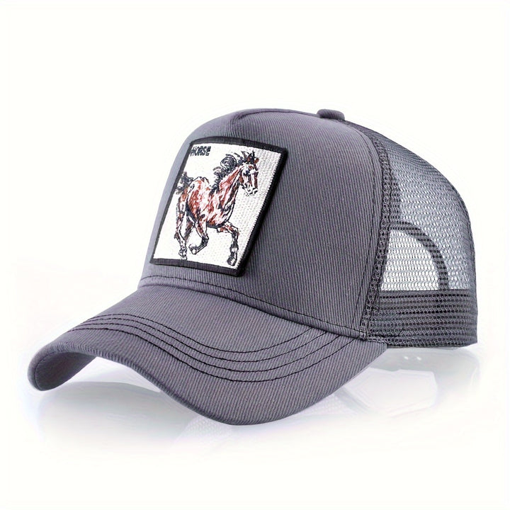 Gorra de béisbol con bordado de caballo unisex, sombrero transpirable, opción ideal para regalos