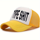 Gorra de Béisbol de Malla con Estampado de Letras para Mujer - Ajustable, Ligera y Transpirable con Cierre Snapback