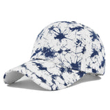 Gorra de Béisbol Retro Azul y Blanco con Tie-Dye para Hombres y Mujeres - Ajustable con Snapback, Ideal para Festivales de Música, Streetwear y Atuendos Navideños