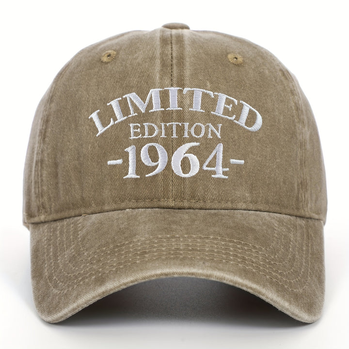 Gorra de Béisbol Bordada Edición Limitada 1964, Visera Curva Ajustable, Ideal para Uso Casual y Ocasiones Especiales como el Día de la Madre/Día del Padre, Apta para Hombres y Mujeres