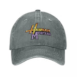 Gorra de béisbol desgastada con logo de Hannah Montana, 100% algodón, estilo deportivo, ligera con estiramiento medio, recubrimiento de PVC, diseño tie dye ajustable para entrenamientos al aire libre, unisex