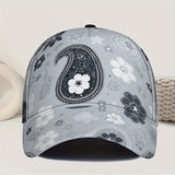 1pc Gorra Snapback de Poliéster Ligero con Estampado 2D de Paisley Floral Harmony - Diseño de Cuerpo Completo, Ideal para Deportes, Running y Estilo Casual Urbano