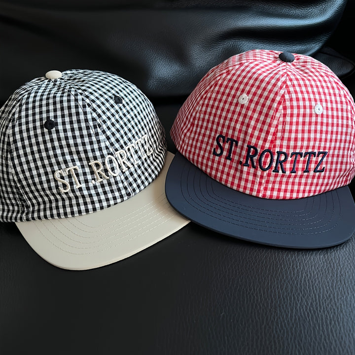 Gorra de béisbol plana de cuadros pequeños coreanos para mujeres, versátil para verano, gorra de pato plano pequeña para hombres.