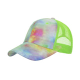 Gorra de Béisbol con Estampado Tie-Dye y Malla Bordada para Hombre y Mujer, Ideal para Primavera y Verano