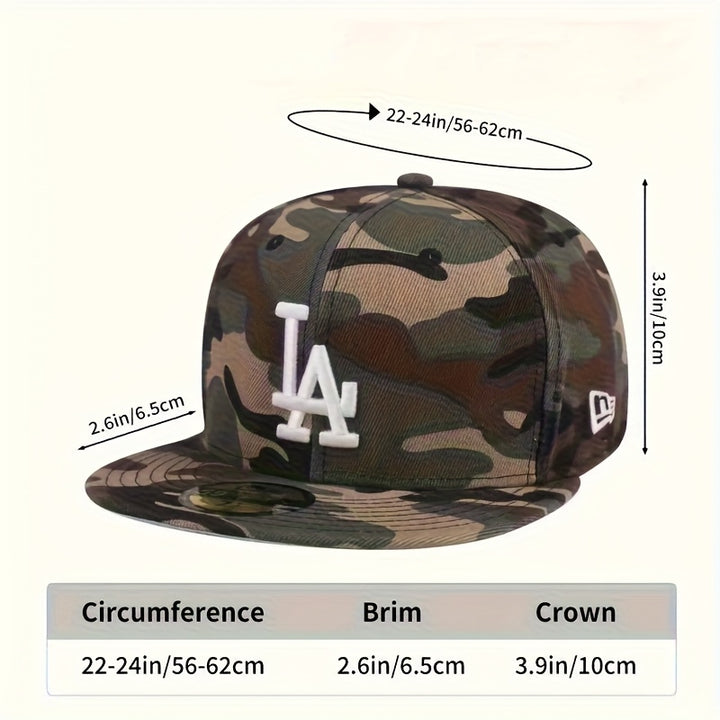 Gorra de Béisbol Estilo Camuflaje Verde con Logo de LA - Gorra Unisex No Ajustable para Hombres y Mujeres, Deportes al Aire Libre para Todas las Estaciones, Uso Casual y Conjuntos Temáticos de LA (Inspirada Oficialmente)