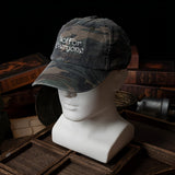 Gorra de Béisbol Estilo Japonés con Bordado de Letras y Diseño Camuflaje Desgastado para Hombres y Mujeres