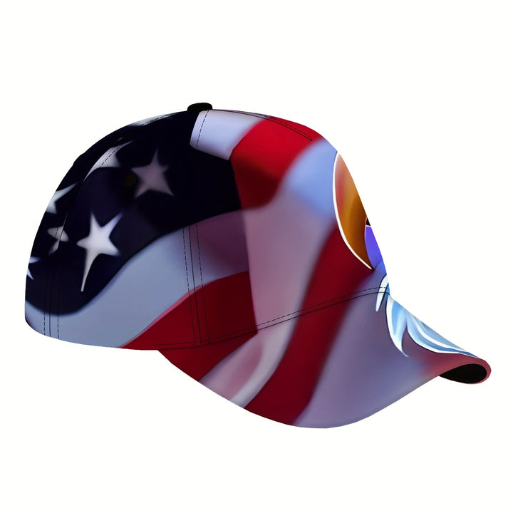 1 gorra de béisbol con diseño de cabeza de águila y bandera estadounidense, 100% poliéster, transpirable y liviana, gorra deportiva ajustable para actividades al aire libre, patineta, ciclismo, lavable a máquina - Regalo ideal para el Día de San Valentín