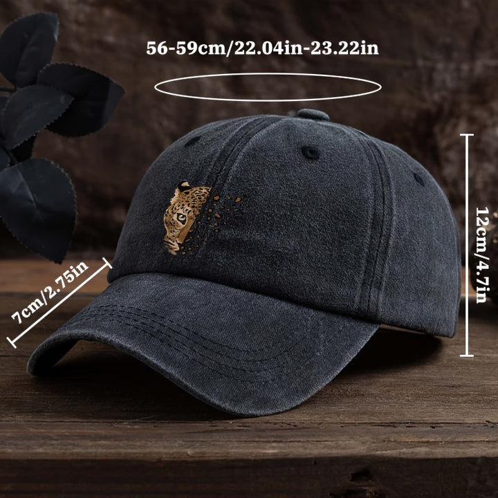 Gorra Trucker Grande para Mujeres y Hombres - Diseño de Cara de Guepardo con Estampado de Leopardo, Reducción de Cara, Transpirable en Azul//Blanco/Gris/Gris, Ajustable para Uso Casual, Oficina, Exterior - Ala Ancha (Unisex)