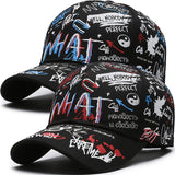 Conjunto de dos piezas, gorra de béisbol con sombra solar y diseño de grafiti para usar todo el año, deportes al aire libre, viajes, regalo