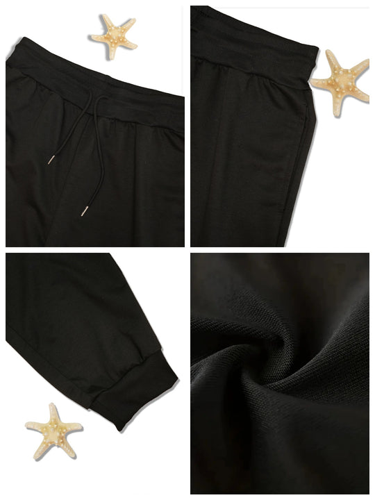 Pack de 3 Pantalones Deportivos para Hombre de Corte Holgado con Cintura Elástica y Cordón, Diseño con Dobladillo en el Tobillo - Joggers de Poliéster Resistente Ideales para Entrenamiento, Lavables a Máquina, Ropa de Gimnasio para Invierno (Paquete de 3