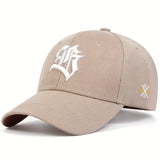 Gorra de béisbol bordada con letras de estilo gótico, visera curva para protección solar y ajustable, gorra casual transpirable para papá, sombrero deportivo para el sol para mujeres y hombres