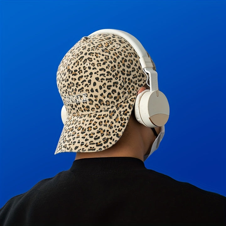 Gorra de Béisbol Unisex de Estilo Japonés con Estampado de Leopardo y Ala Ancha para Circunferencia de Cabeza Grande, Estilo Callejero Fresco, Sombrero de Uso Diario,Estilo Urbano,Diseño de Pico de Pato,Gorra de Moda,Ajuste Cómodo,Sombrero de gran tamaño,