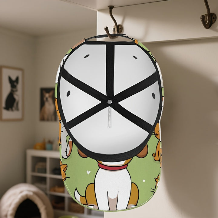 1 pieza, gorra de béisbol con impresión de gatos y perros 2D, gorra de poliéster vibrante con impresión completa, ligera y ajustable, ideal para correr y moda de calle
