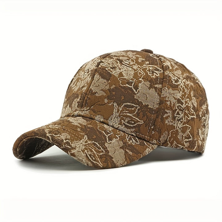 Gorra de Béisbol con Estampado Floral para Mujer 2025 - Sombrero Ajustable de Ala Ancha y Diseño Plegable para Primavera/Verano al Aire Libre, Beige/Azul//Verde, Tela No Elástica