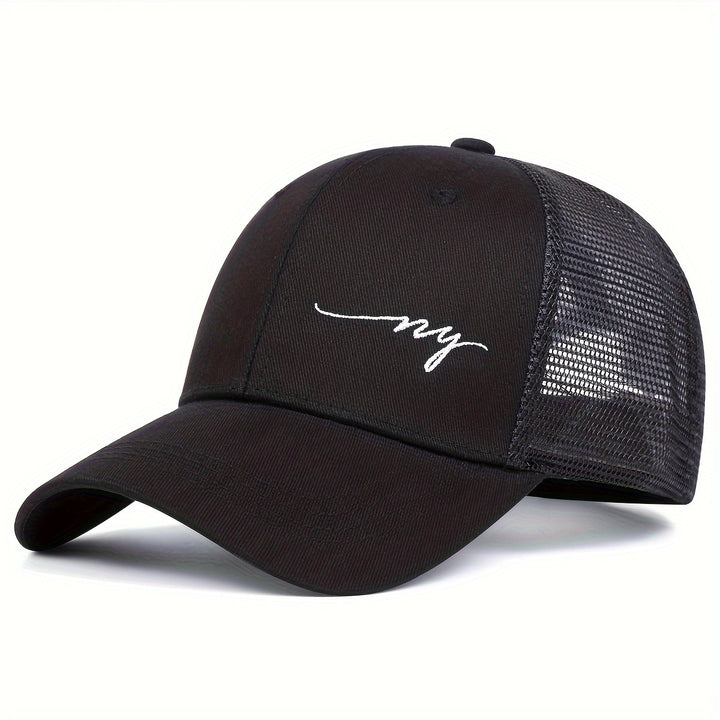 1pc Gorra de Béisbol NY para Hombre - Ajustable con Malla en la Parte Trasera, Diseño Transpirable, Protección Solar, Sombrero Casual para Viajes de Primavera y Otoño, Fiestas en la Playa y Actividades al Aire Libre (Negro, Blanco, Verde, Beige)