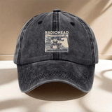 Gorra de béisbol lavada con estampado de RADIOHEAD para hombres y mujeres, ajustable, informal y versátil, ligera y cómoda, esencial para actividades al aire libre, que muestra encanto de personalidad.
