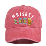 Gorra de Béisbol Vintage con Emblema de Whisky y Vino, Ajustable Snapback, Logo Manual para Estilo Retro, Cata de Vinos, Bares y Fiestas Navideñas - No Elástica, Ideal para Entusiastas del Retro y Seguidores de la Cultura del Vino