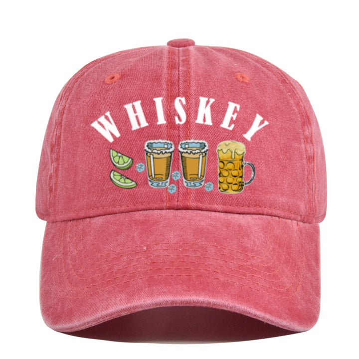 Gorra de Béisbol Vintage con Emblema de Whisky y Vino, Ajustable Snapback, Logo Manual para Estilo Retro, Cata de Vinos, Bares y Fiestas Navideñas - No Elástica, Ideal para Entusiastas del Retro y Seguidores de la Cultura del Vino