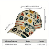 1 gorra de béisbol con estampado de arte tribal 2D - Gorra de poliéster de cuerpo completo con diseño vibrante y audaz, ideal para streetwear, deportes y carreras al aire libre, Moda Streetwear,Accesorio de Festival,Accesorios para la Cabeza de Declaració
