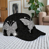 1pc Gorra de Béisbol con Estampado Brillante de Mariposa 2D - Gorra Snapback de Poliéster Completa, Ideal para Running al Aire Libre, Deportes y Estilo Urbano