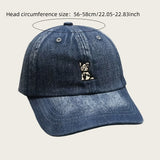 Gorra de béisbol unisex bordada con diseño de cachorro, 100% algodón, lindo patrón de animal, ajuste ajustable, ligera, tela no elástica, con lavable a máquina para sombrero deportivo para todas las estaciones.