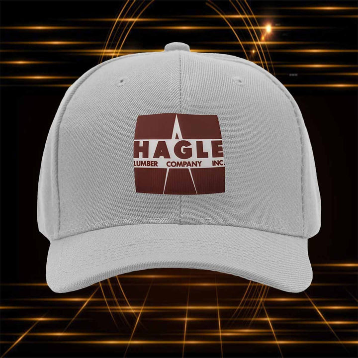 Gorra de Béisbol con Logo de Hagle Lumber Company Inc - Emblema Oficial de HAGLE, Gorra Snapback Ligera para Motocicletas, Deportes al Aire Libre y Eventos de Leñadores, Blanca con Parche de Logo Marrón (Lavable a Mano, Patrocinadores con Logo)