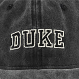 Gorra de béisbol bordada DUKE - Sombrero de sol retro lavado y envejecido, tela ligera sin elasticidad, ala curva, comodidad para todas las estaciones, estilo casual, perfecta para fútbol, deportes y actividades al aire libre