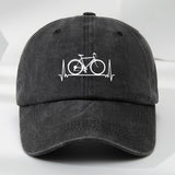 Gorra de Béisbol Clásica Lavada para Hombre MAKEFGE con Estampado de Bicicleta - Poliéster Suave y Transpirable para Deportes al Aire Libre y Uso Casual