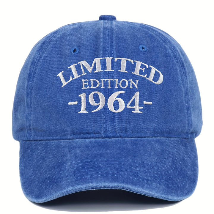 Gorra de Béisbol Bordada Edición Limitada 1964, Visera Curva Ajustable, Ideal para Uso Casual y Ocasiones Especiales como el Día de la Madre/Día del Padre, Apta para Hombres y Mujeres