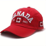 1x Gorra de Béisbol Hoja de Arce, Sombrero de Golf Ajustable con Bandera Canadiense para Hombre