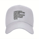 1pc Gorra de Béisbol de Poliéster Ajustable y Transpirable con Frase Inspiradora - Sombrero de Visera Estilo Y2K Ligero para Hombres y Mujeres, Diseño de Ala Curva Blanca, Protección Solar Casual y Elegante, Gorra de Sol Casual | Gorra de Béisbol con Fras