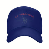 Gorra de béisbol ajustable U.S. Polo Assn. Since 1890, con protección solar, estilo deportivo clásico, 1 unidad en poliéster blanco con estampado rojo y azul, ideal para actividades al aire libre, regalo perfecto para hombres y mujeres
