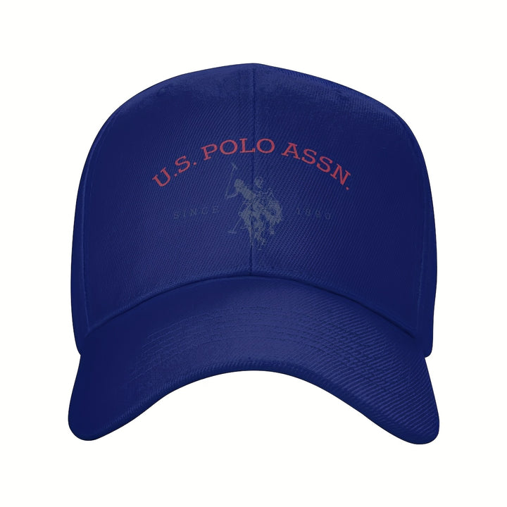 Gorra de béisbol ajustable U.S. Polo Assn. Since 1890, con protección solar, estilo deportivo clásico, 1 unidad en poliéster blanco con estampado rojo y azul, ideal para actividades al aire libre, regalo perfecto para hombres y mujeres