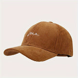 Gorra De Béisbol De Pana Con Bordado Sencillo Para Otoño E Invierno, Gorra De Béisbol A La Moda Urbana, Para Hombres Y Mujeres