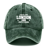 1pc Gorra de Béisbol Ajustable Unisex con Tema de Londres - Diseño Iconico Británico de 1988 con Logo del Departamento, Gorra Casual para Hombres y Mujeres, Estampado en Blanco y (Londres 1988 Libertad) - Talla Única para Uso Diario y Especial