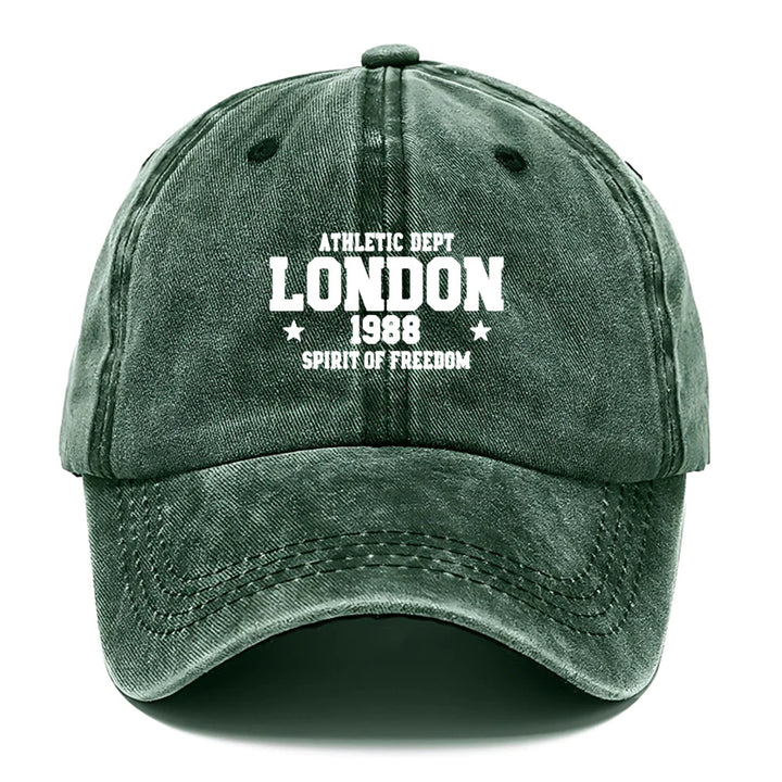 1pc Gorra de Béisbol Ajustable Unisex con Tema de Londres - Diseño Iconico Británico de 1988 con Logo del Departamento, Gorra Casual para Hombres y Mujeres, Estampado en Blanco y (Londres 1988 Libertad) - Talla Única para Uso Diario y Especial