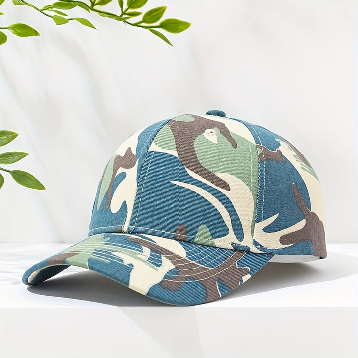 Gorra de Béisbol de Camuflaje [Poliestera], Ajuste Elástico de Poliéster, Sombrero Ligero para Todas las Estaciones con Cierre de Tirón, Solo Lavado a Mano - Diseño de Pico de Pato a la Moda